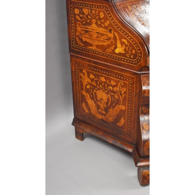 Antique Dutch Marquetry Bureau Bookcase, 1920 For Sale - Image 10 of 14