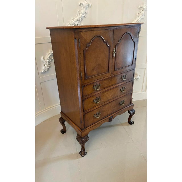 Antique Burr Walnut Chest on Stand For Sale - Image 3 of 15