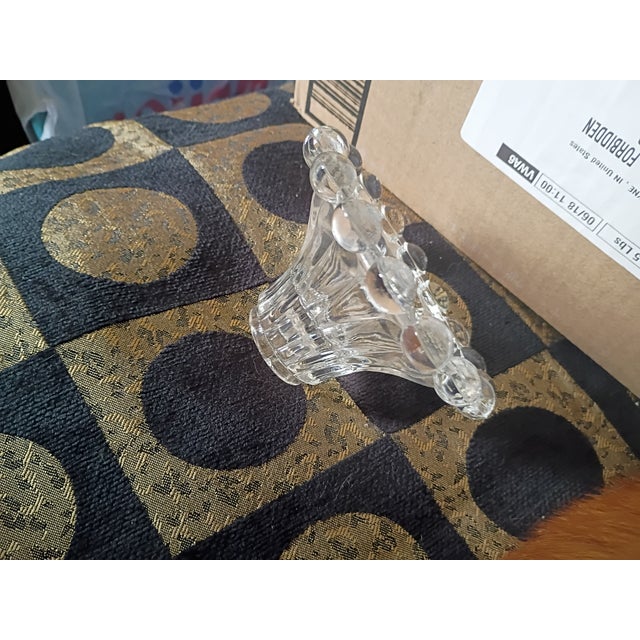 Elegant antique clear pressed glass piece featuring a fluted body with a distinctive hobnail (coin-dot) rim. Suitable as a...
