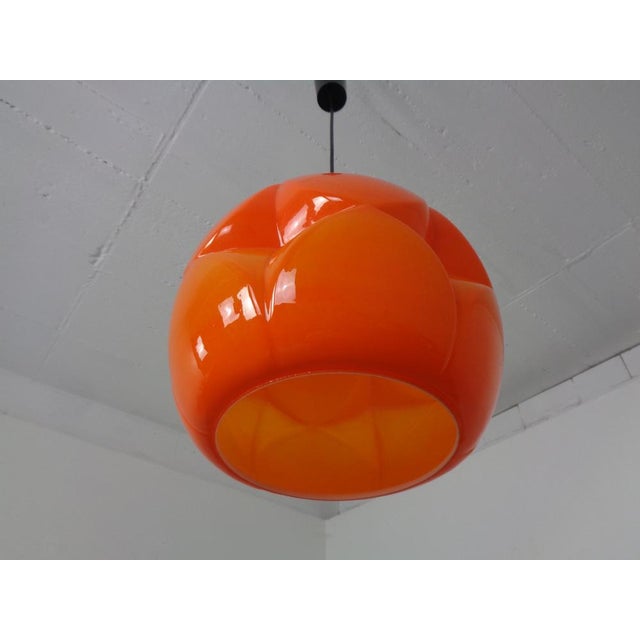 Orange Glass Ball Ceiling Lamp from Peill & Putzler, Germany, 1960s For Sale - Image 9 of 18