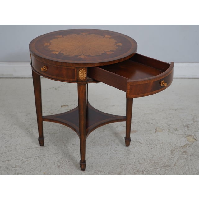 Traditional Maitland Smith Mahogany Inlaid Occasional Table For Sale - Image 3 of 17