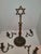 Mid 19th Century 19th C. Polish Bronze Sabbath Candelabrum Star of David Finial Large 18" Rare For Sale - Image 5 of 18