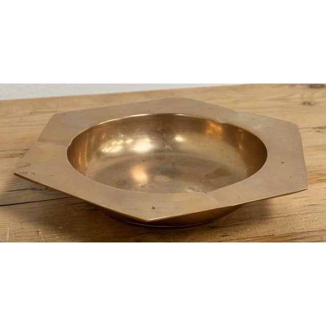 Vintage Geometric Brass Ashtray For Sale - Image 4 of 6