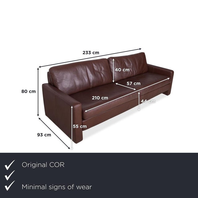 COR Conseta leather three-seater sofa in brown. This model impresses with its timeless design, high-quality craftsmanship,...