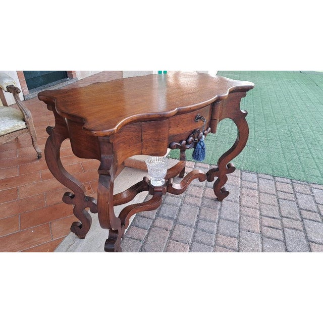 Italian Console Table with Lyre Legs For Sale - Image 4 of 8