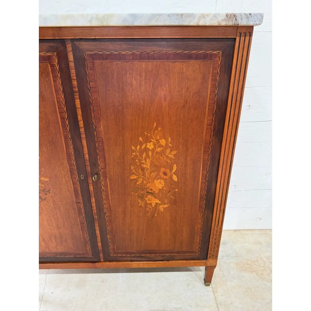 19th Century French Louis XVI Marble Top Sideboards / Bar For Sale - Image 6 of 11