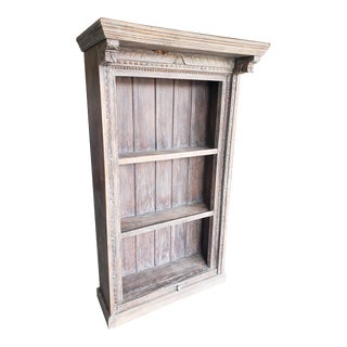 1970s Vintage Hand Carved Indonesian Wood Bookshelf For Sale