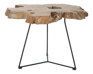 Live Edge Coffee Table in Natural & Black