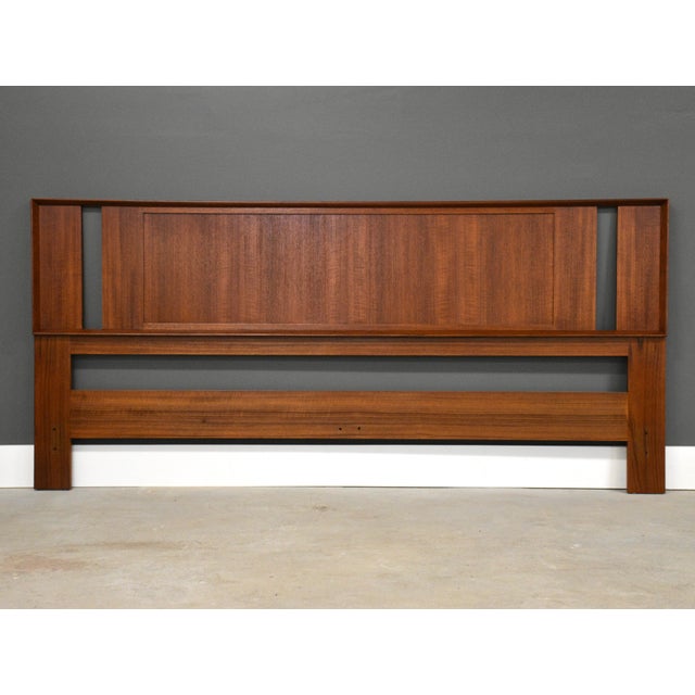 A mid century modern king size headboard made by Falster. Made in Denmark. Circa 1960’s. Professionally refinished. 80”...