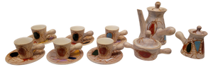 Coffee and Tea Service from Vallauris Ceramics, 1950s, Set of 15