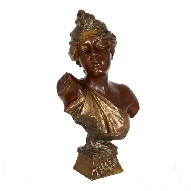 EMMANUEL VILLANIS French, fl. 1880-1920 "Bust of Thais" Signed in cast along shoulder "E. Villanis" and cold stamped...