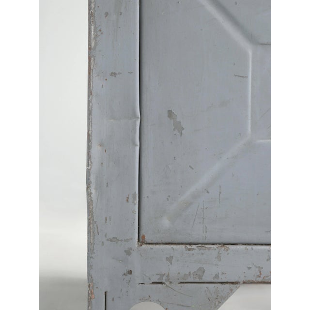 Wood Industrial Steel Cabinet Original Paint Possible Kitchen Island or Work Table For Sale - Image 7 of 13