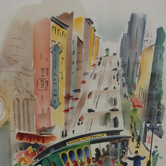 Benjamin Pair of Signed Benjamin Jorj Harris Airbrush San Francisco Cable Car Artworks For Sale - Image 4 of 9