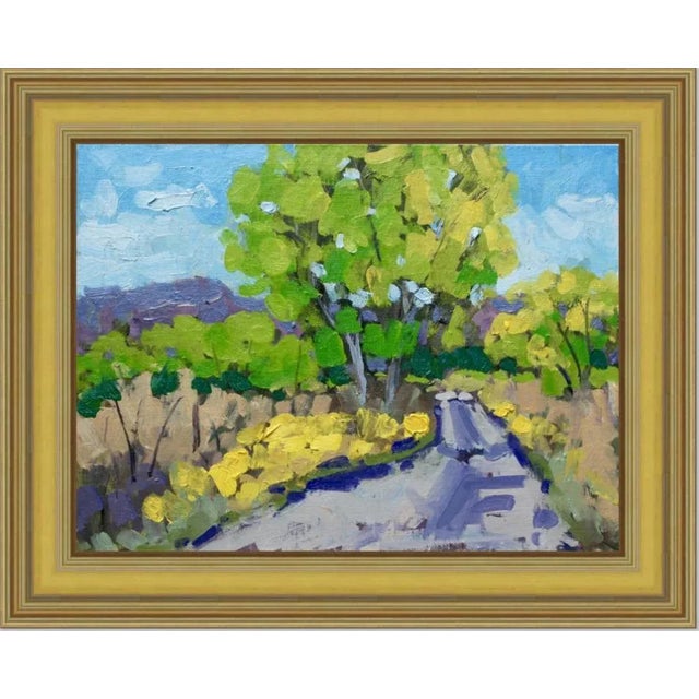 Rabbit Brush and Cottonwoods, (Expressionist Landscape) For Sale - Image 4 of 6