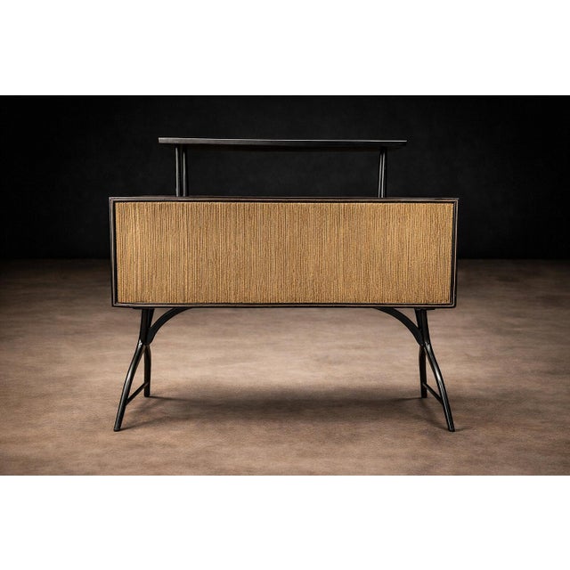 Wood Brazilian Modern Curved Brazilian Bar in Rosewood and Ebony Finish 1950s For Sale - Image 7 of 12