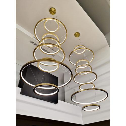 Contemporary Collection Orbite Chandelier in Aluminum and Acrylic by Jago For Sale - Image 3 of 6