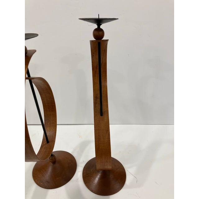 Mid-Century Modern Pair of Mid Century Danish Candle Sticks For Sale - Image 3 of 7
