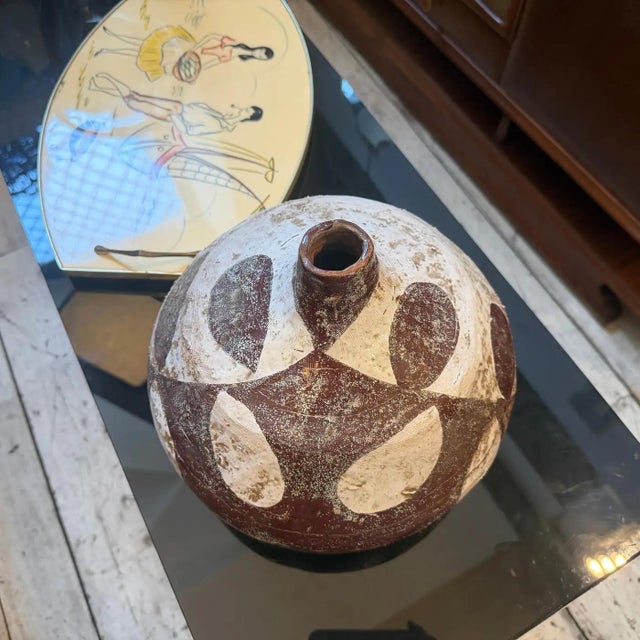 1960s 1960s Guido Gambone Style Organic Modern Brown and White Ceramic Italian Vase For Sale - Image 5 of 14