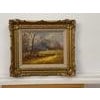 Farm in the Woods at Winter in the English Countryside with Warm Brown Colours by 20th Century British Artist, Christopher...