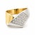 Modern Late 20th Century Estate 18k Two-Tone Yellow & White Gold Pave Diamond Cocktail Ring, Size 11.5 For Sale - Image 3 of 4