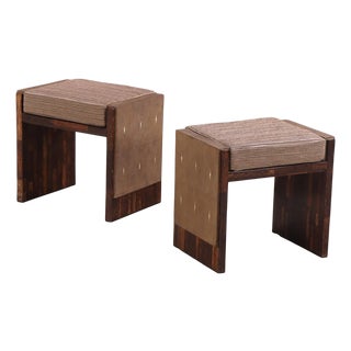 A Pair of Modern Shagreen Covered Stools by R & Y Augousti, Paris For Sale