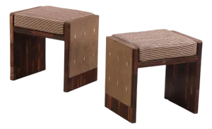 A Pair of Modern Shagreen Covered Stools by R & Y Augousti, Paris