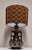 Vintage German Fat Lava Table Lamp with Brown-Grey Ceramic Base and Fabric Shade, 1970s For Sale - Image 4 of 9