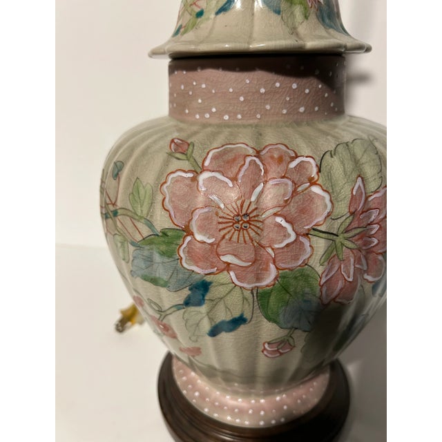 Frederick Cooper Frederick Cooper Pink and Green Table Lamp For Sale - Image 4 of 6