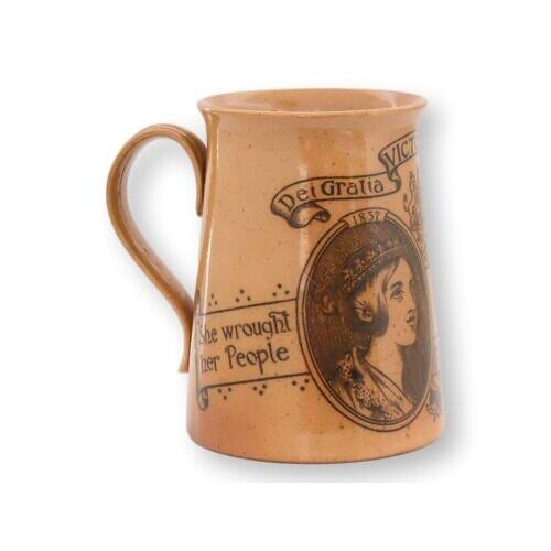 1897 Queen Victoria Diamond Jubilee Mug | Doulton Lambeth For Sale - Image 4 of 7