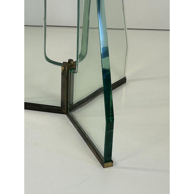 Metal Vintage Glass Coffee Table in the style of Gio Ponti, 1930s For Sale - Image 7 of 10