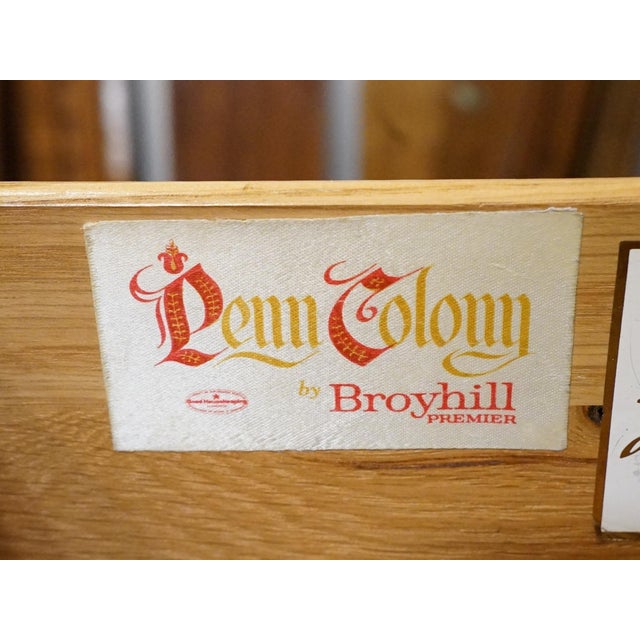 Wood Broyhill Furniture Penn Colony Solid Cherry Early American Colonial 38" Chest of Drawers 2600-41 For Sale - Image 7 of 12