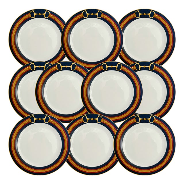 Rare Ralph Lauren "Sadie" Equestrian Dinner Plates - Set of 10 For Sale
