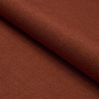 SAMPLE - Schumacher Piet Performance Linen Fabric In Terracotta For Sale