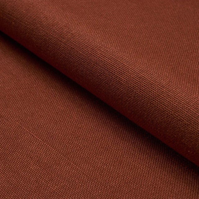 SAMPLE - Schumacher Piet Performance Linen Fabric In Terracotta For Sale