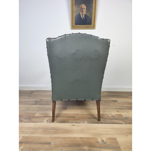 Antique Library Chair in Leather, 1860s For Sale - Image 5 of 6