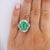 1990s 6.8 Carat Oval Cut Colombian Emerald and Diamond Platinum Ring, Size 4.5 For Sale - Image 10 of 13