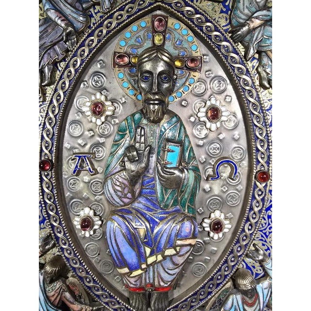 Limoges Style Altar Panel, 1950s For Sale - Image 4 of 18