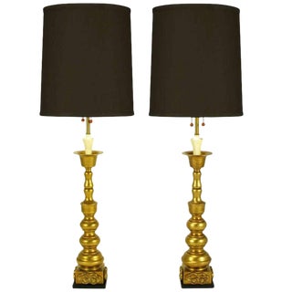 Marbro Gilt Baluster Form Table Lamps - a Pair For Sale