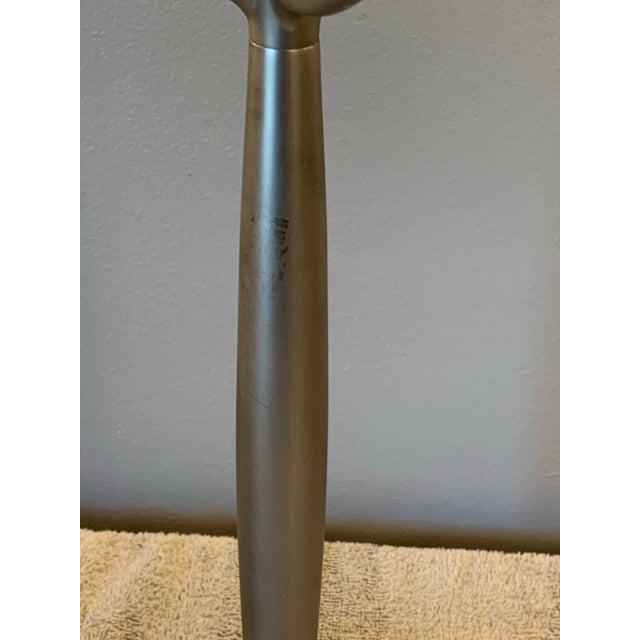 Metal Vintage Michael Graves Modern Brushed Nickel Table Lamp Base For Sale - Image 7 of 10