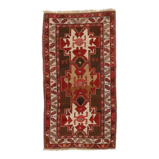 Mid 20th Century Small Vintage Decorative Caucasian Rug For Sale