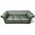 Chesterfield Three-Seater Sofas in Green Leather, Set of 2 For Sale - Image 4 of 8