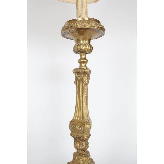 Antique Floor Lamp from a Church Candlestick For Sale - Image 4 of 6