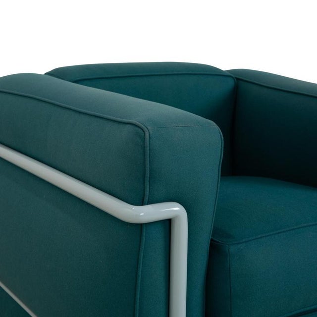 Textile LC 2 Fabric Chairs by Le Corbusier for Cassina, Set of 2 For Sale - Image 7 of 18