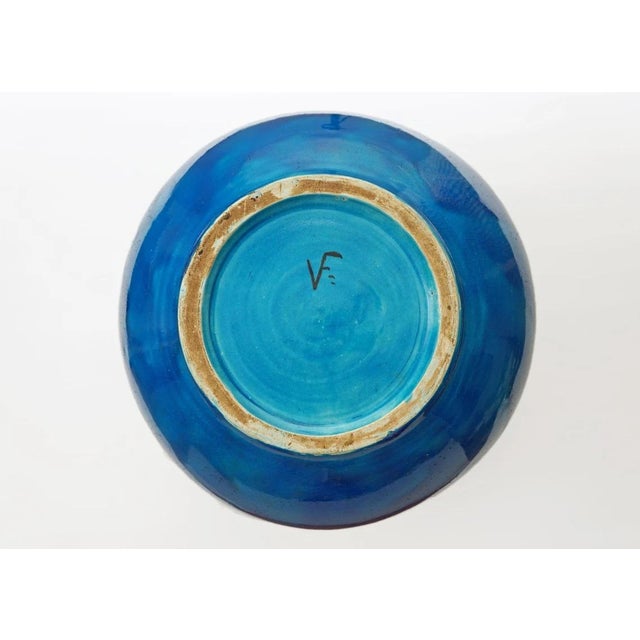 Early 20th Century French Art Deco Primavera Atelier Turquoise Color Faience Modern Table Lamp For Sale - Image 9 of 9