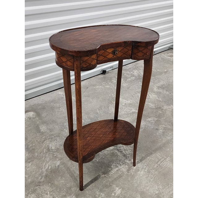 French Antique French Louis XV Gueridon Marquetry Table For Sale - Image 3 of 12