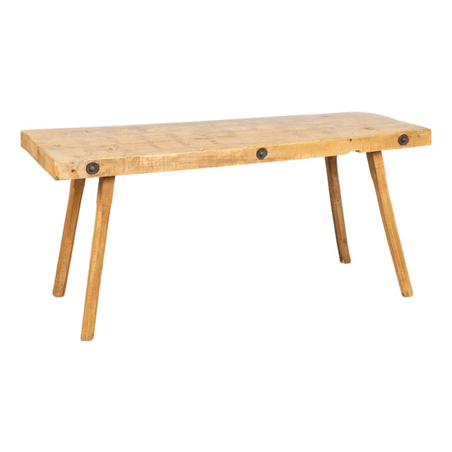 Early 20th Century Rustic Peg Leg Console Table From Hungary For Sale