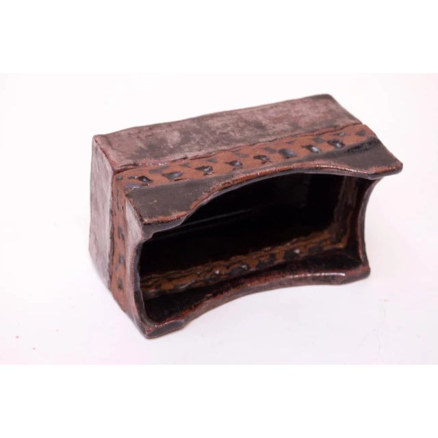 Studio Pottery Glazed Stoneware Sculptural Box Signed "Polk 70" For Sale In New York - Image 6 of 11