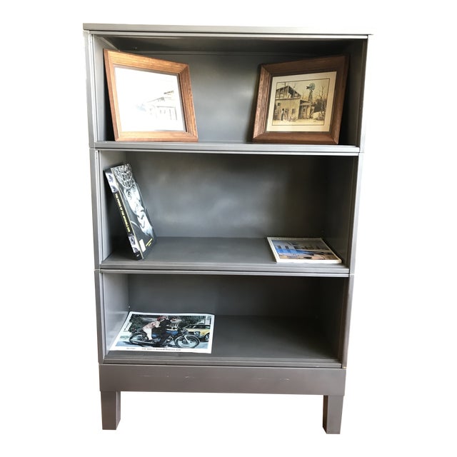 Vintage Lawyer Barrister Open Steel Bookcase Chairish