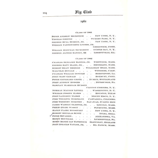 Paper Catalogue of the Fly Club of Harvard University 1836-1959 For Sale - Image 7 of 9