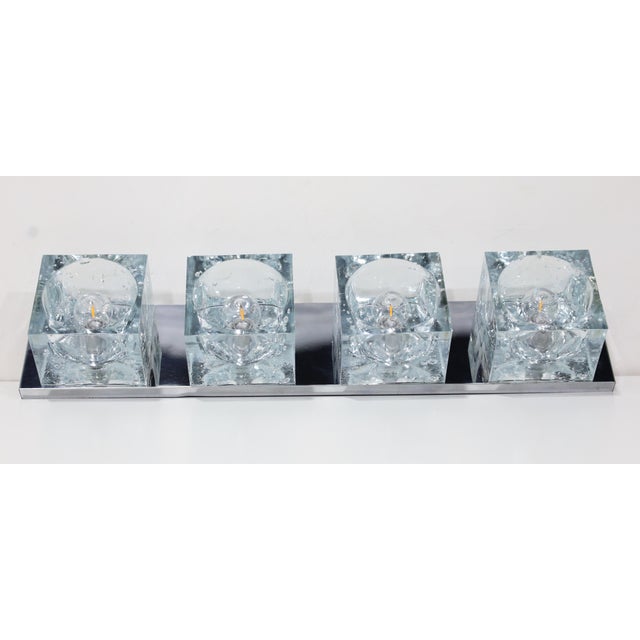 1960s Murano Block Glass Sconce or Ceiling Light by Gaetano Sciolari for Lightolier - Set of 4 For Sale - Image 9 of 9